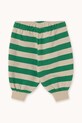 Kojenecké bavlněné tepláky Tinycottons STRIPES BABY SWEATPANT SS25.127 zelená SS25