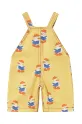 Tinycottons ogrodniczki niemowlęce BABY READERS DUNGAREE SS25.195 żółty SS25