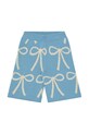 Otroške bombažne hlače Tinycottons BOWS BABY KNITTED PANT Bombaž modra SS25.324