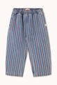 Tinycottons pantaloni de bumbac pentru copii STRIPES MULTICOLOR PANT SS25.238 albastru SS25