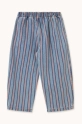 Chłopiec Tinycottons spodnie bawełniane dziecięce STRIPES MULTICOLOR PANT SS25.238 niebieski