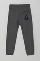United Colors of Benetton pantaloni de trening din bumbac pentru copii 3J68CF058.G.Season.PPYA gri SS25