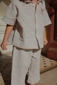 Konges Sløjd spodnie bawełniane dziecięce RHW X KS DUO PANTS GOTS wzorzyste niebieski KS103595