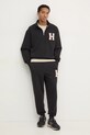 Tommy Jeans pantaloni de trening din bumbac DM0DM21277 negru SS25