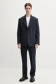 MSGM pantaloni de bumbac 3840MP15.257127 bleumarin SS25