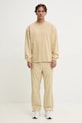 Бавовняні штани HUGO 50530916 бежевий SS25