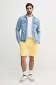 Bavlněné šortky Tommy Hilfiger MW0MW37240 žlutá SS25