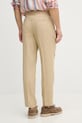 Oblečení United Colors of Benetton kalhoty pánské lněné 4AGH55HW8 béžová