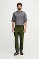 United Colors of Benetton kalhoty pánské lněné 4AGH55HW8 zelená SS26