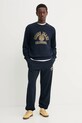 Guess Jeans spodnie dresowe bawełniane M5RB52.KCPR1 granatowy SS25