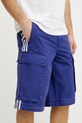 adidas Originals pantaloni in cotone CARGO PANTS blu navy JY6294
