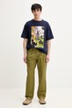 Бавовняні штани Desigual BANKER 25SMPW01 зелений SS25