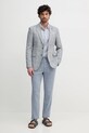 BOSS pantaloni din in 50540480 albastru SS25