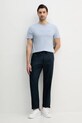 Calvin Klein spodnie z domieszką lnu K10K114403 granatowy SS25