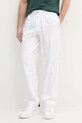 Штани з домішкою льону Calvin Klein Jeans прямий білий J30J327288
