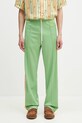 Drôle de Monsieur spodnie dresowe Le Track Pants Tresse dzianina zielony G.SP007.PL135.AV