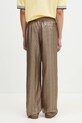 Clothing Drôle de Monsieur silk trousers Le Pantalon Rayure Fleuries G.BP184.SE008.LPI brown