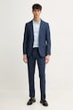Μάλλινο παντελόνι Tommy Hilfiger SQTHL7534.SQTH402 σκούρο μπλε SS25