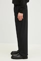 MKI MIYUKI ZOKU pantaloni Wide Fit Suit Pants WIDE.FIT.SUIT.PANTS..BL negru SS25