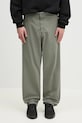 Хлопковые брюки Carhartt WIP Calder Pant гладкий зелёный I033128.1YFGD