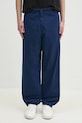 Carhartt WIP pantaloni in cotone Calder Pant cotone blu navy I033128.E7GD