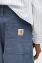 Carhartt WIP pantaloni de bumbac Double Knee Pant albastru I034796.2OT4O