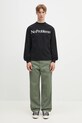 Carhartt WIP pantaloni in cotone Double Knee Pant I034795.1YF02 verde