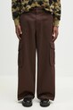 Kenzo spodnie bawełniane bawełna brązowy FF55PA2449GF.90
