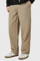 AllSaints spodnie z domieszką lnu HANBURY M038TC beżowy SS25