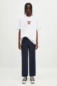 Evisu pantaloni de bumbac Classic Worker Chino 2ESHTM5PT1063 bleumarin