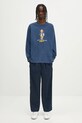 AAPE spodnie bawełniane Now Woven AAPPTMB665XXO granatowy