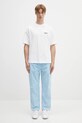 Menčestrové nohavice AAPE Main Woven AAPPTMB635XXN modrá