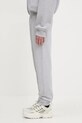 Maison Kitsuné spodnie dresowe bawełniane Fox Head Patch Regular LM01114KM0001 szary SS25