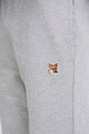 Maison Kitsuné spodnie dresowe bawełniane Fox Head Patch Regular szary LM01114KM0001