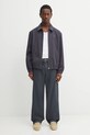 Maison Kitsuné cotton trousers Belted OM01123WW9043 gray