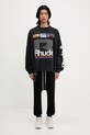 Rick Owens DRKSHDW spodnie dresowe bawełniane Knitted - Prisoner Drawstring 221690 CM01E1690.CHJG czarny