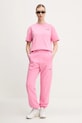 Odzież Barrow spodnie dresowe bawełniane S5BWUAFP085 różowy