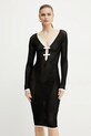 Šaty Elisabetta Franchi pletenina čierna AM56T51E2