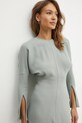 Victoria Beckham ruha gyapjú keverékből zöld 1125WDR005231C