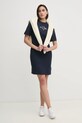Bavlněné šaty Tommy Hilfiger WW0WW43830 námořnická modř SS25