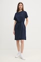 Tommy Hilfiger rochie din bumbac WW0WW45183 bleumarin SS25