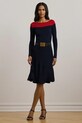 Šaty Lauren Ralph Lauren midi námořnická modř 200957685