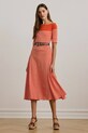 Bavlněné šaty Lauren Ralph Lauren midi oranžová 250957728