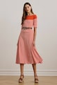 Lauren Ralph Lauren sukienka bawełniana wzorzyste pomarańczowy 250957728