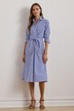 Bombažna obleka Lauren Ralph Lauren Dolg modra 250961779