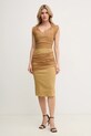 Pinko sukienka lniana 104868.A2GF brązowy SS25