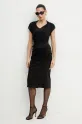 Pinko sukienka lniana 104868.A2GF czarny SS25