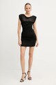 Lanena haljina Pinko 104872.A2GF crna SS25