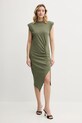 Pinko rochie din bumbac 104614.A2HE verde SS25