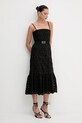 Odzież Twinset sukienka bawełniana 251TT2361 czarny